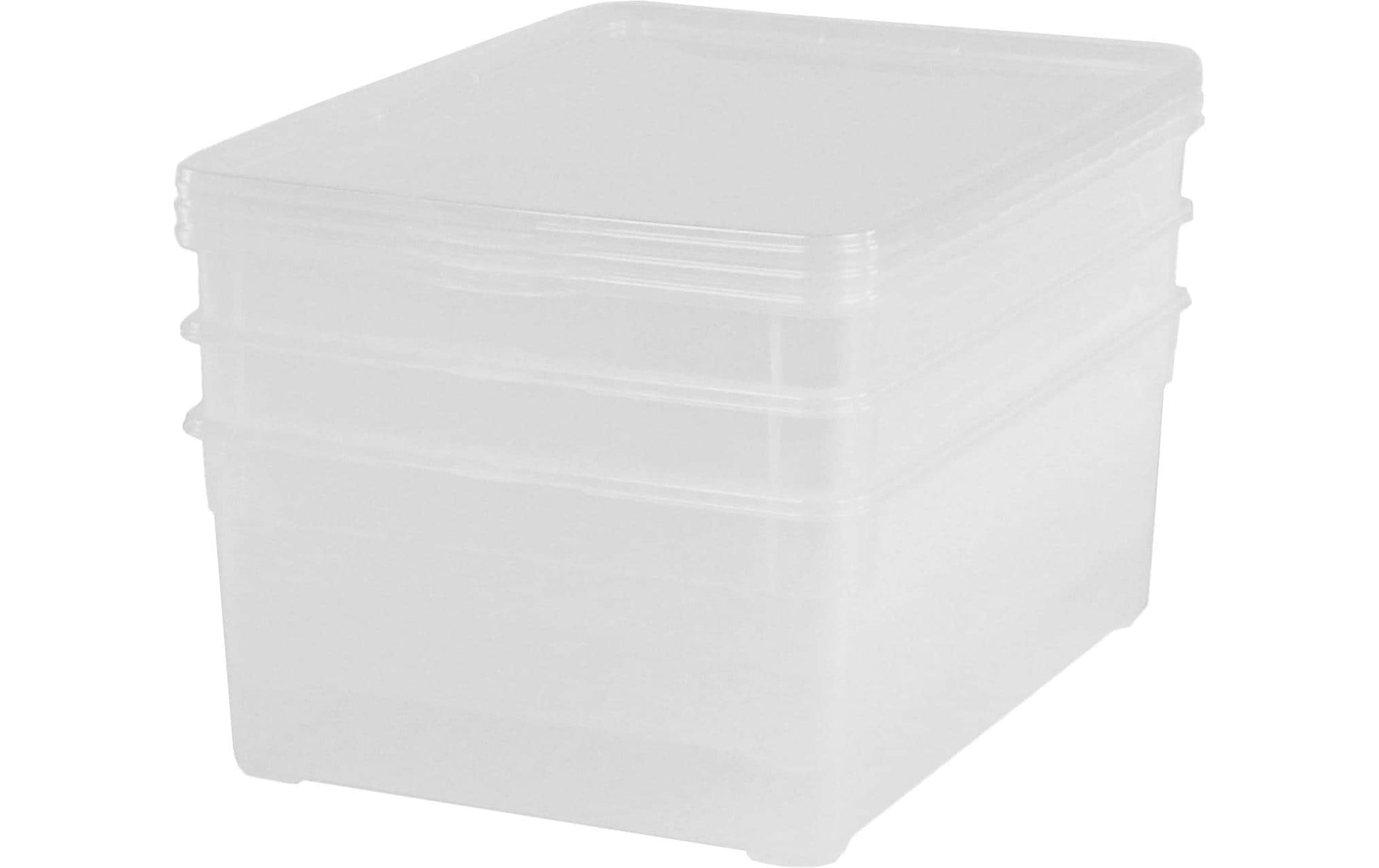 Rotho Aufbewahrungsbox 10 l (mit Deckel) – Kunststoff – Transparent – 3-teiliges Set – 265 × 140 × 365 mm