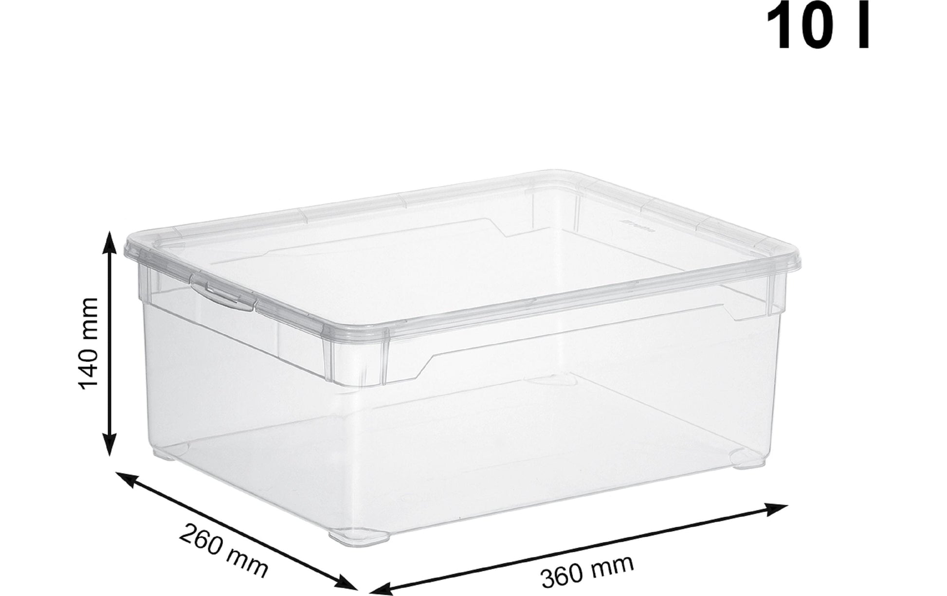Rotho Aufbewahrungsbox 10 l (mit Deckel) – Kunststoff – Transparent – 3-teiliges Set – 265 × 140 × 365 mm