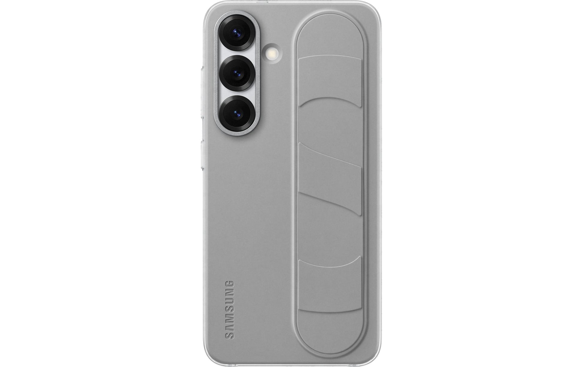 Samsung Backcover – für Samsung Galaxy S25 – grau – Silikon, mit Ständer