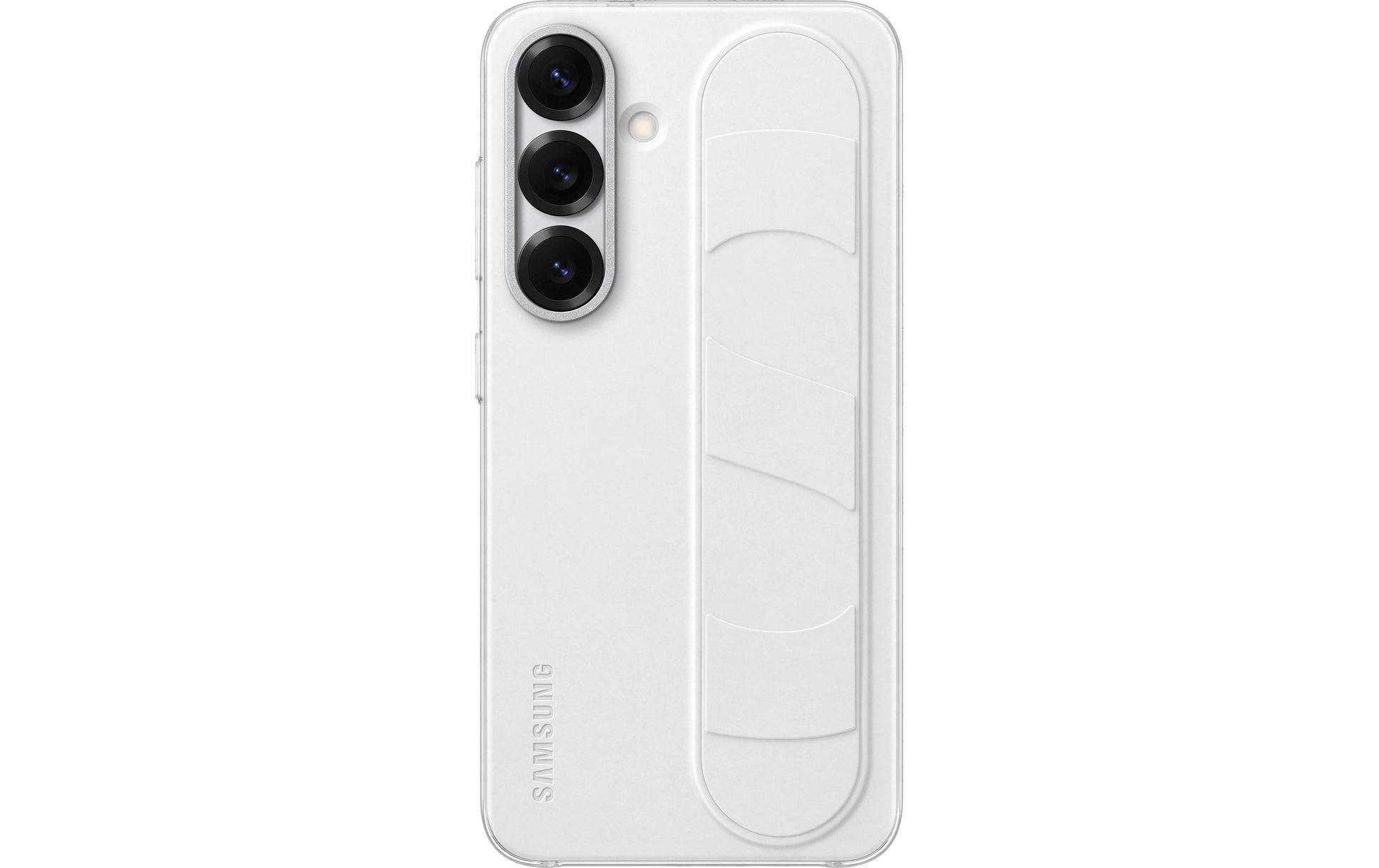 Samsung Backcover – für Galaxy S25+ – weiss – Silikon – mit Ständer, mit Handriemen