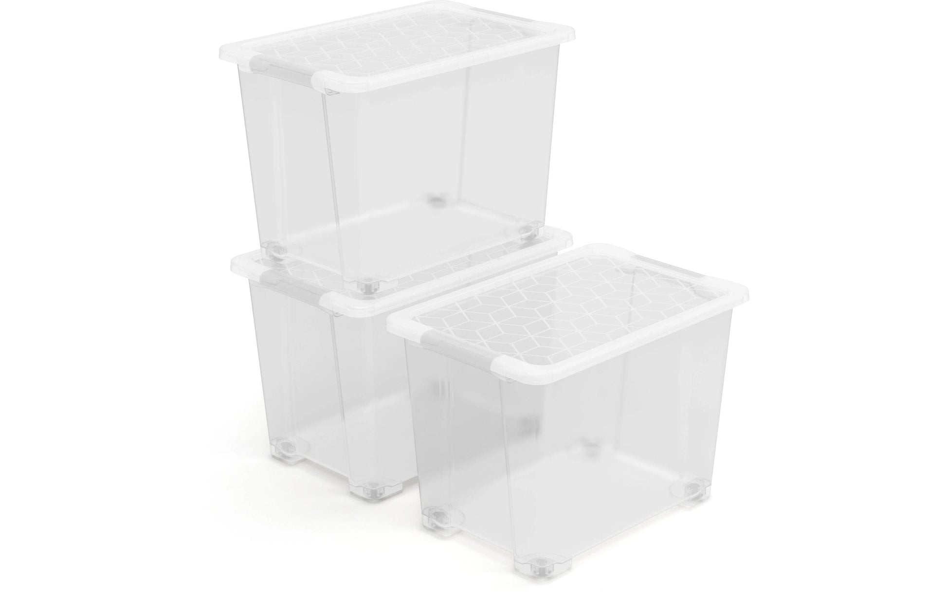 Rotho Aufbewahrungsbox – Polypropylen (PP), transparent, 42,5 × 38,8 × 29,5 cm – 3er-Pack