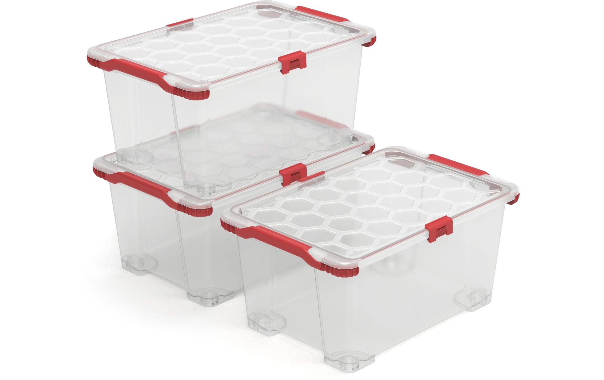 Rotho Aufbewahrungsbox – Polypropylen, Transparent, 39,5 × 28 × 59 cm – 3er-Pack