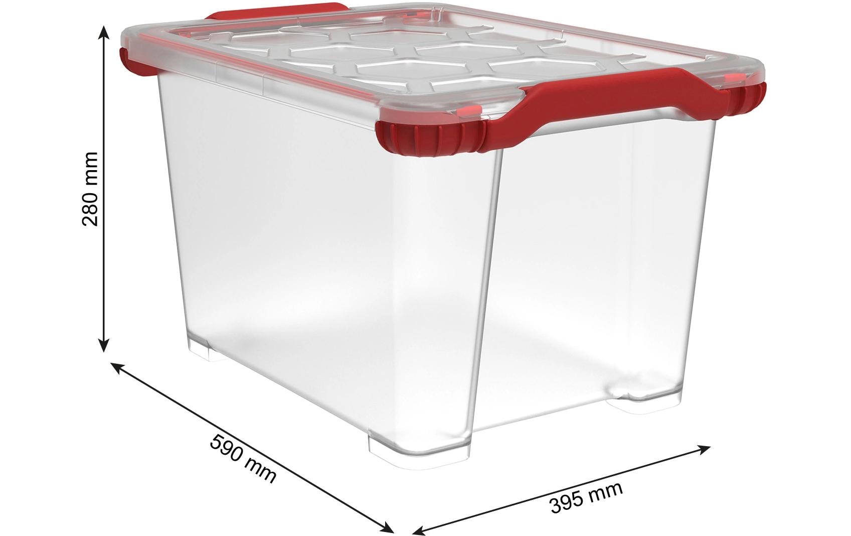 Rotho Aufbewahrungsbox – Polypropylen, Transparent, 39,5 × 28 × 59 cm – 3er-Pack