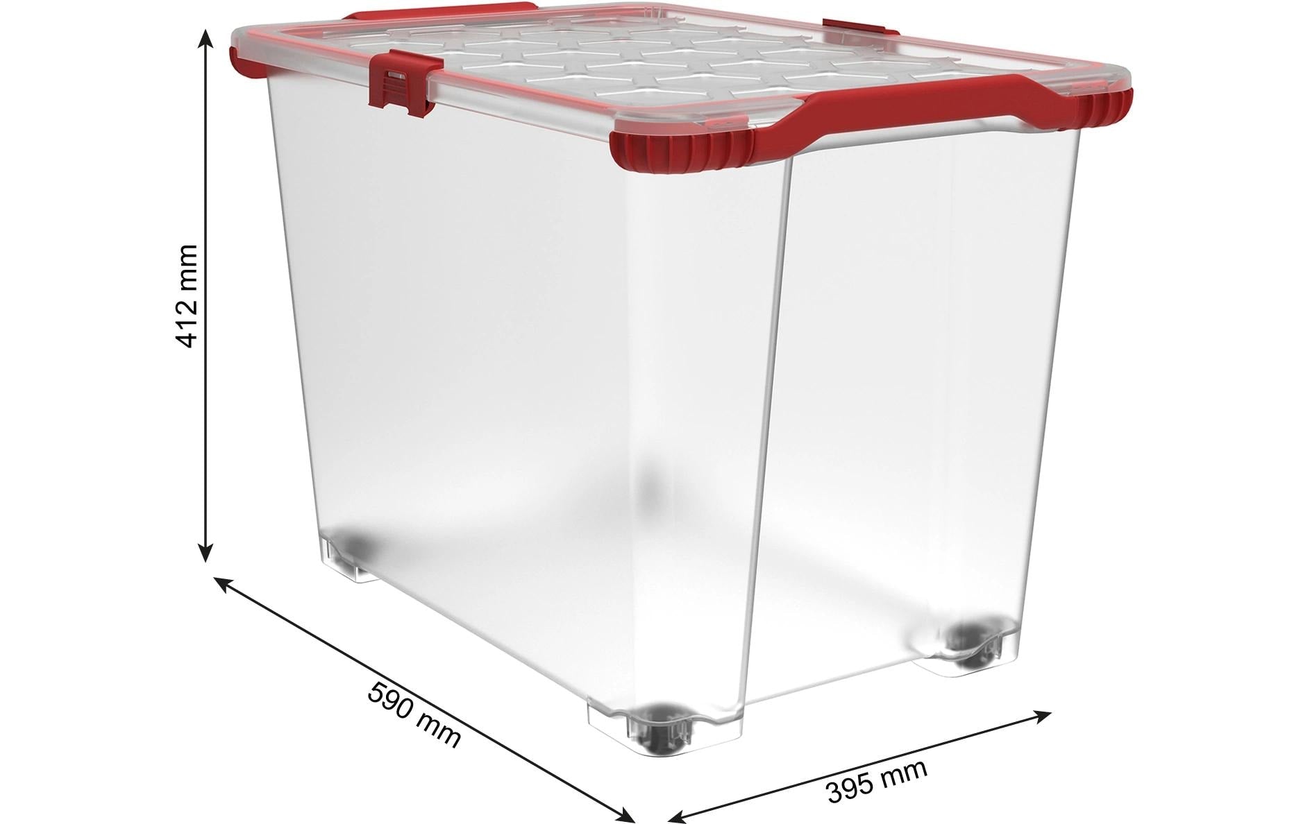Rotho Aufbewahrungsbox – Polypropylen (PP), transparent, 39,5 × 41,2 × 59 cm – 3er-Pack