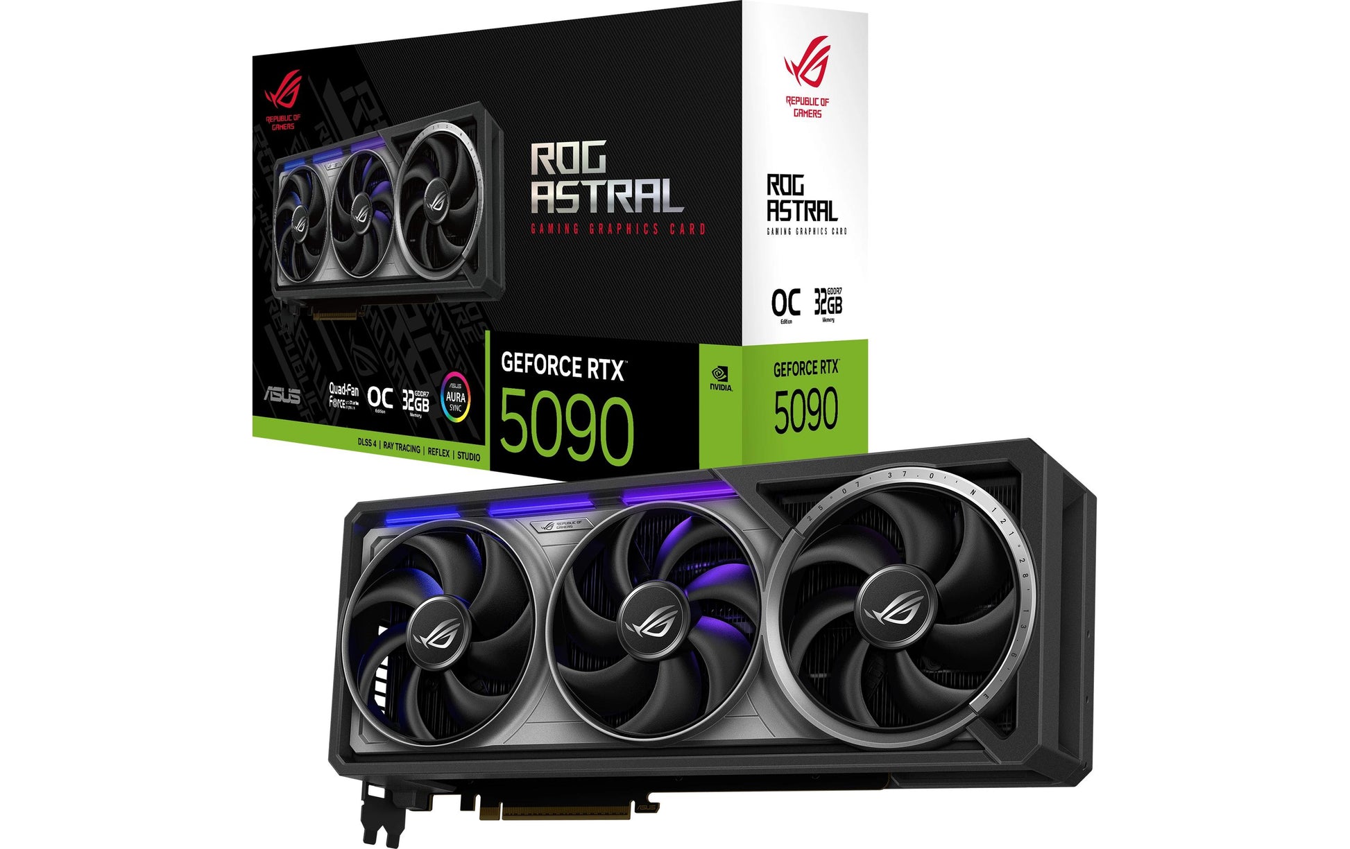 ASUS ROG-ASTRAL-RTX5090-O32G-GAMING – PCIe Grafikkarte – 3×DisplayPort 2.1b, 2×HDMI 2.1b, PCIe 5.0, 1×16-Pin