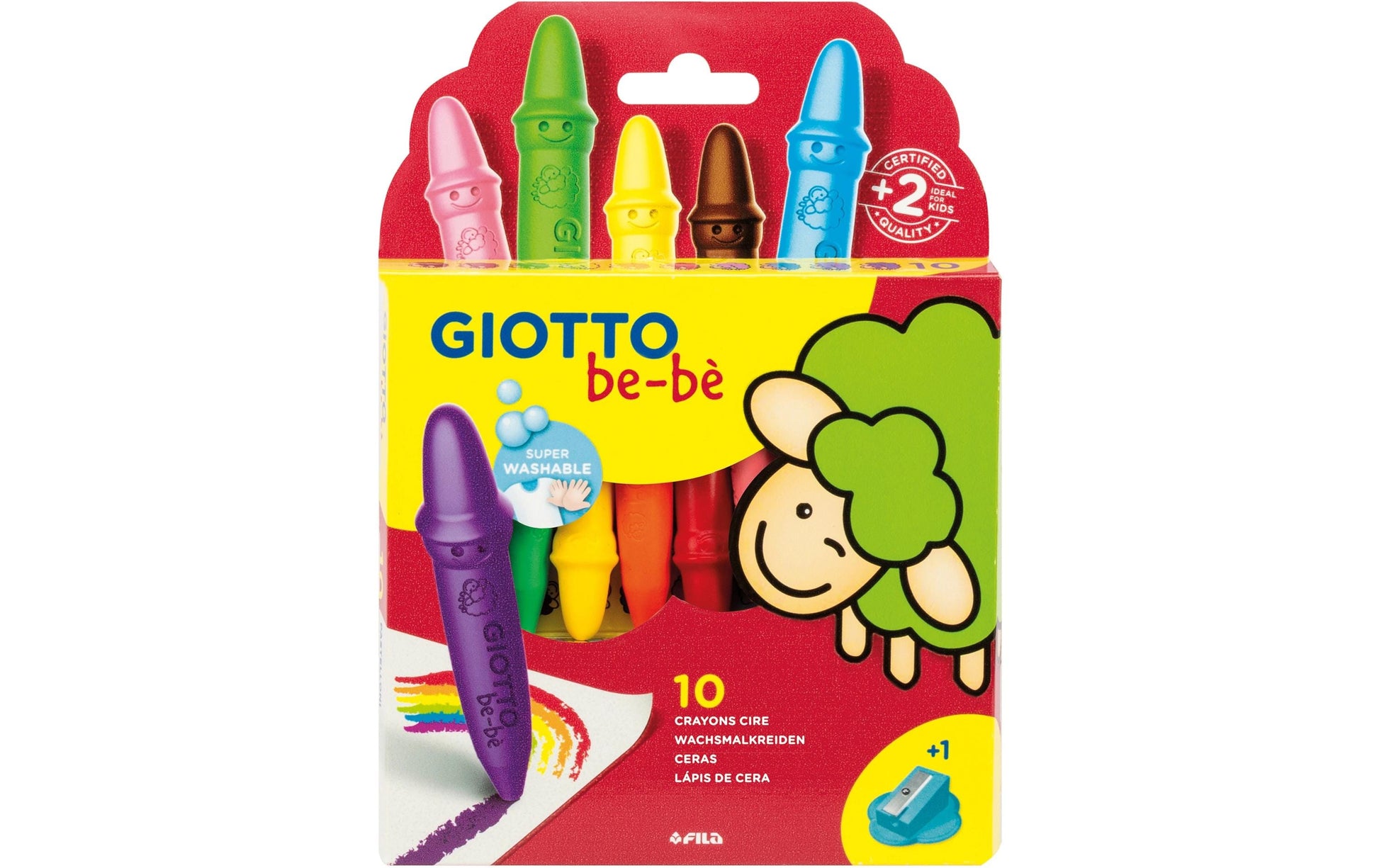Giotto Wachsmalkreiden – 8 Farben, waschbar, Karton