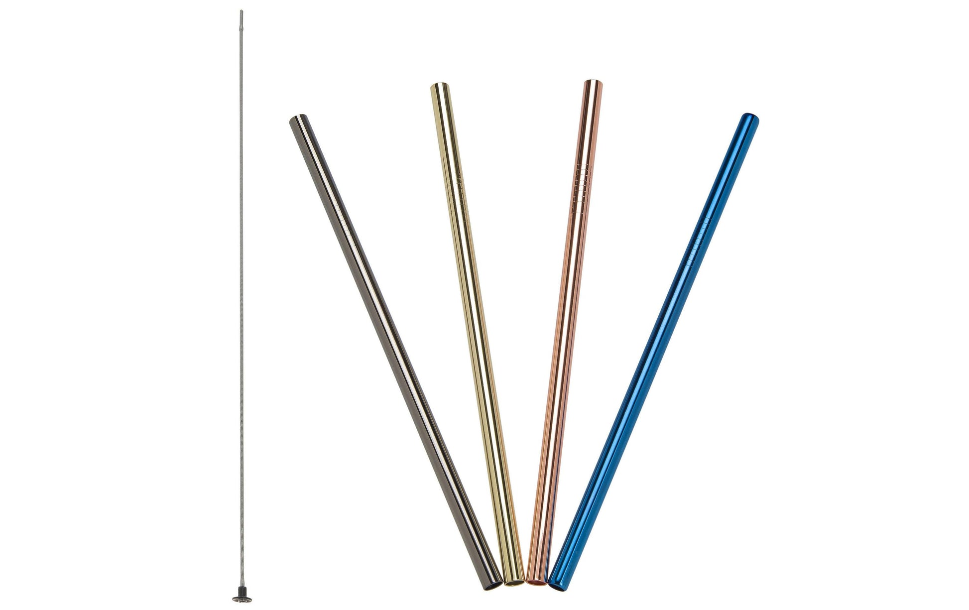 Lurch Trinkhalme – Ø 0,8 × 21,5 cm, Edelstahl, Mehrfarbig, 4 Stk., inkl. Bürste