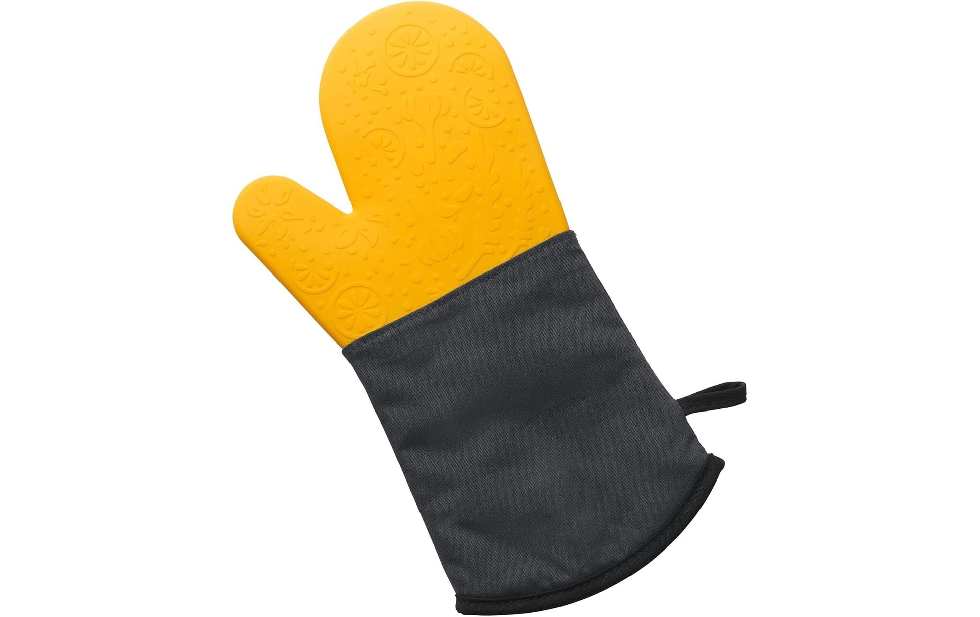 Lurch Ofenhandschuhe 19 × 2,5 × 34 cm, Baumwolle/Silikon, Gelb/Schwarz, hitzebeständig bis 240 °C