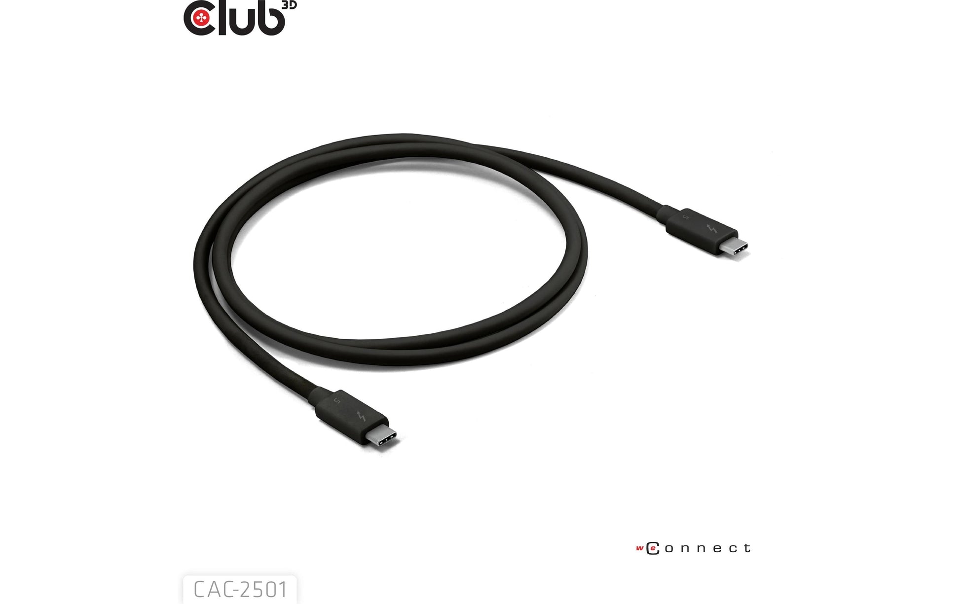 CLUB3D USB-C-zu-USB-C Anschlusskabel – 1 m, Thunderbolt 5, 120 Gbit/s, 240 W, Schwarz