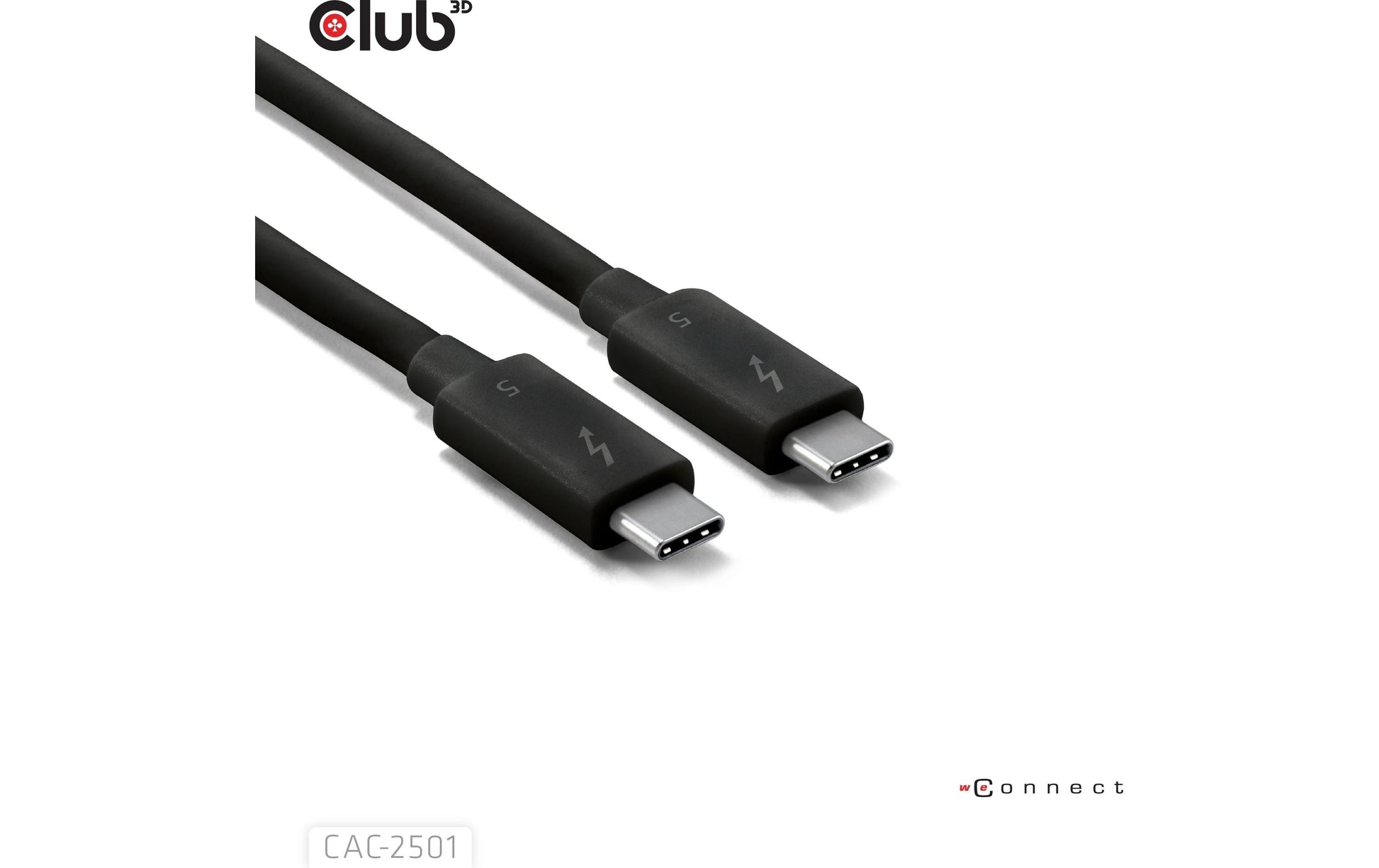 CLUB3D USB-C-zu-USB-C Anschlusskabel – 1 m, Thunderbolt 5, 120 Gbit/s, 240 W, Schwarz