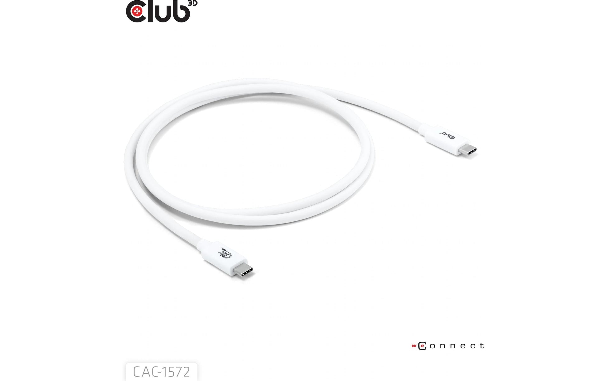 CLUB3D Club 3D – USB-C auf USB-C Kabel – USB4 80 Gbit/s – 1,2 m – PD 240 W – USB-IF zertifiziert – Weiss