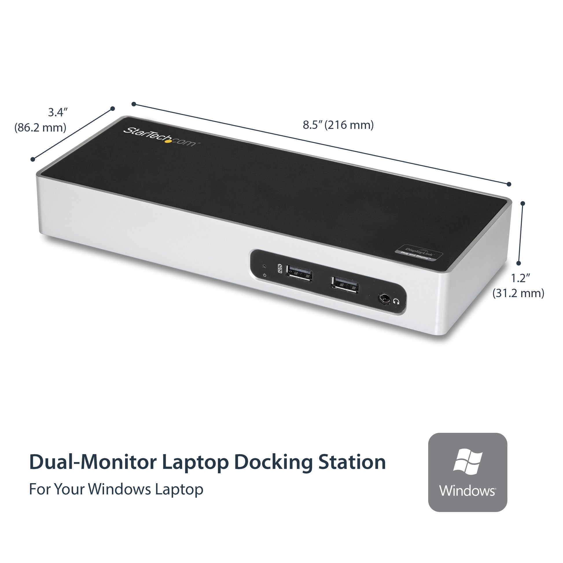 StarTech.com Dockingstation – USB-A, 1× HDMI, 1× DVI, 6× USB-A, GbE, 3,5 mm Audio, für Windows/Mac