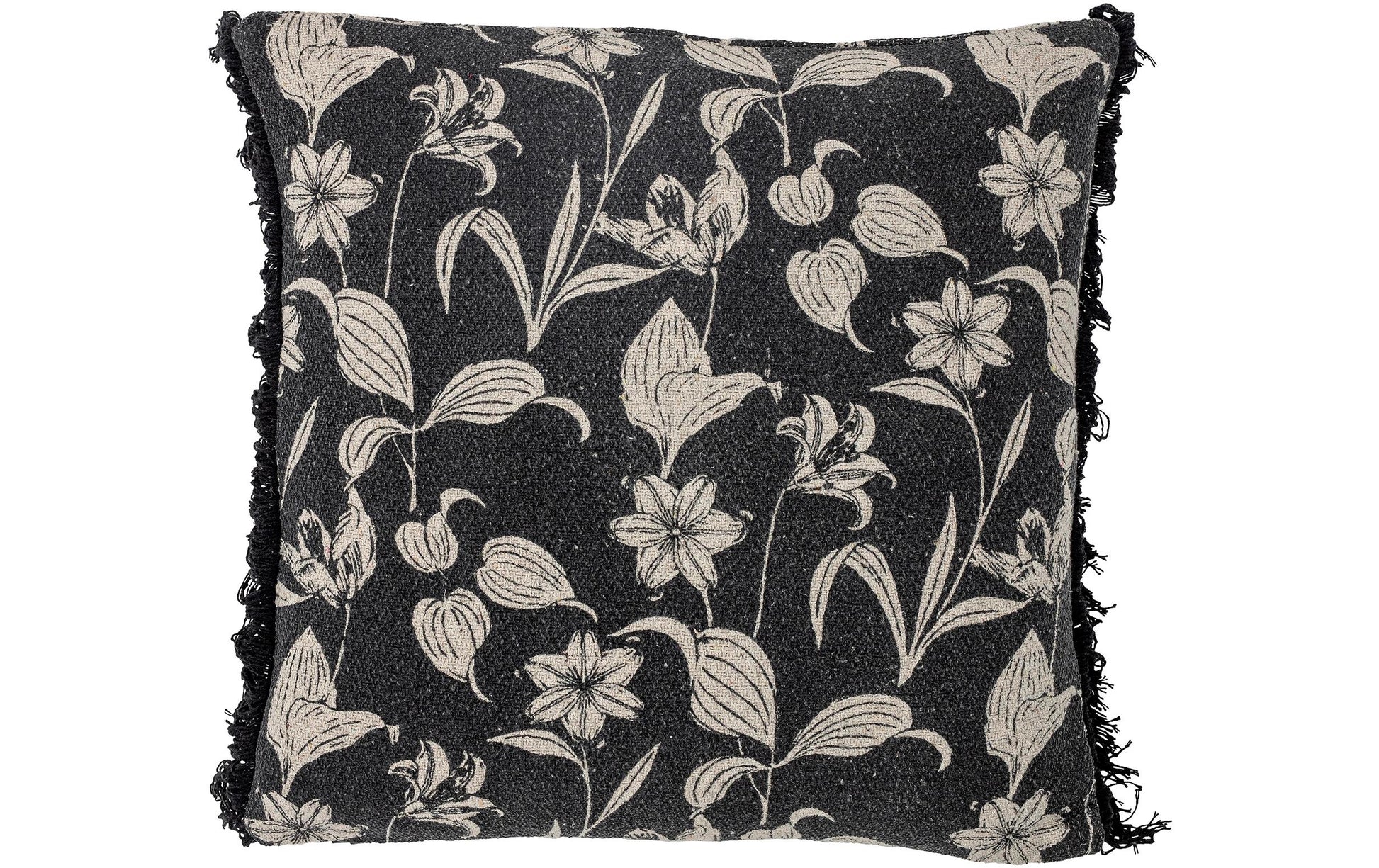 Bloomingville Kissen – 50 × 50 cm – Recycelte Baumwolle, Schwarz