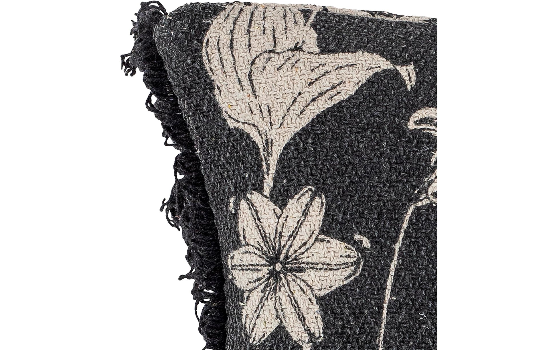 Bloomingville Kissen – 50 × 50 cm – Recycelte Baumwolle, Schwarz
