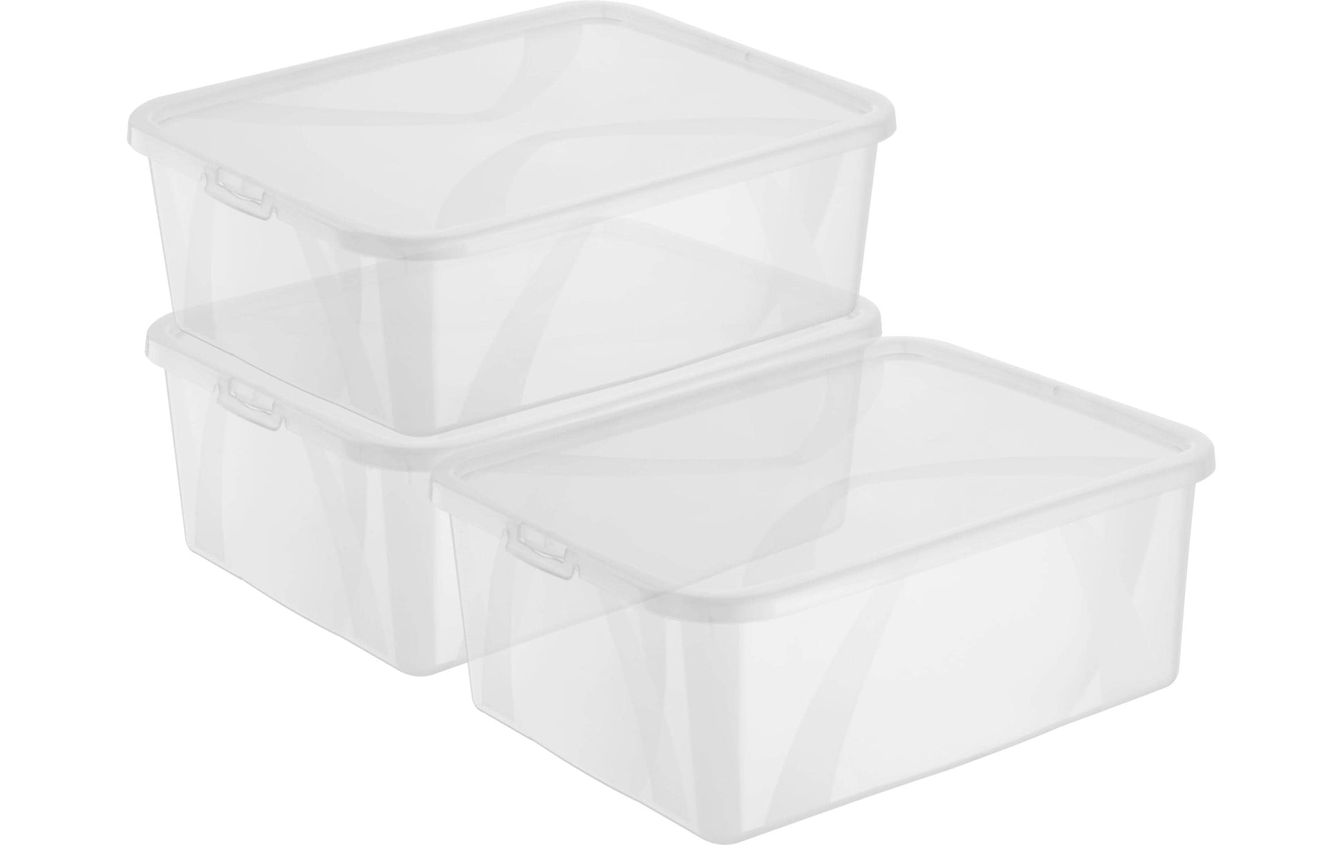 Rotho Aufbewahrungsbox – Polypropylen (PP), transparent, 26,5 × 14 × 36,5 cm – 3er-Pack