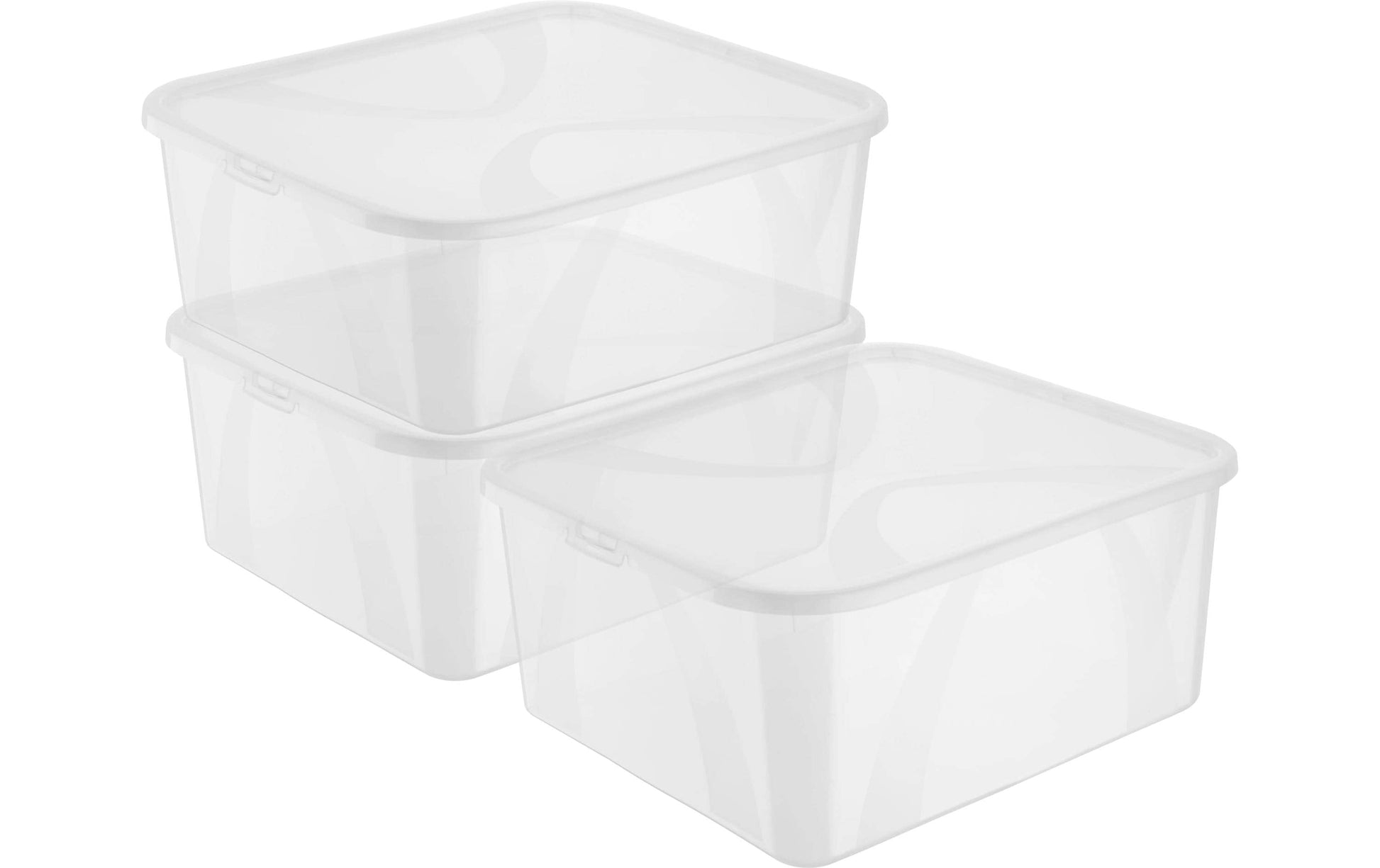 Rotho Aufbewahrungsbox – Polypropylen, Transparent, 35,1 × 17,2 × 42 cm – 3er-Pack