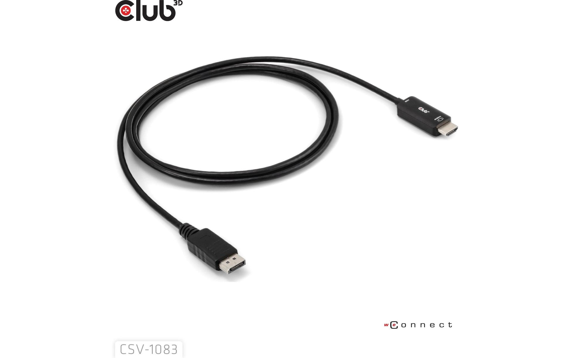 CLUB3D Club 3D – DisplayPort auf HDMI Adapter, DP 1.4, 4K@60 Hz, 2 m