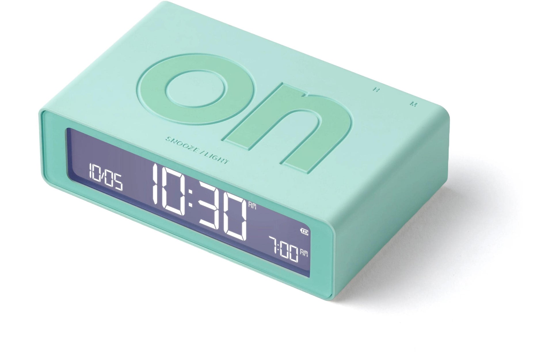 LEXON Wecker Flip Mini – digital – 8 × 2,3 × 4,9 cm, mint, USB