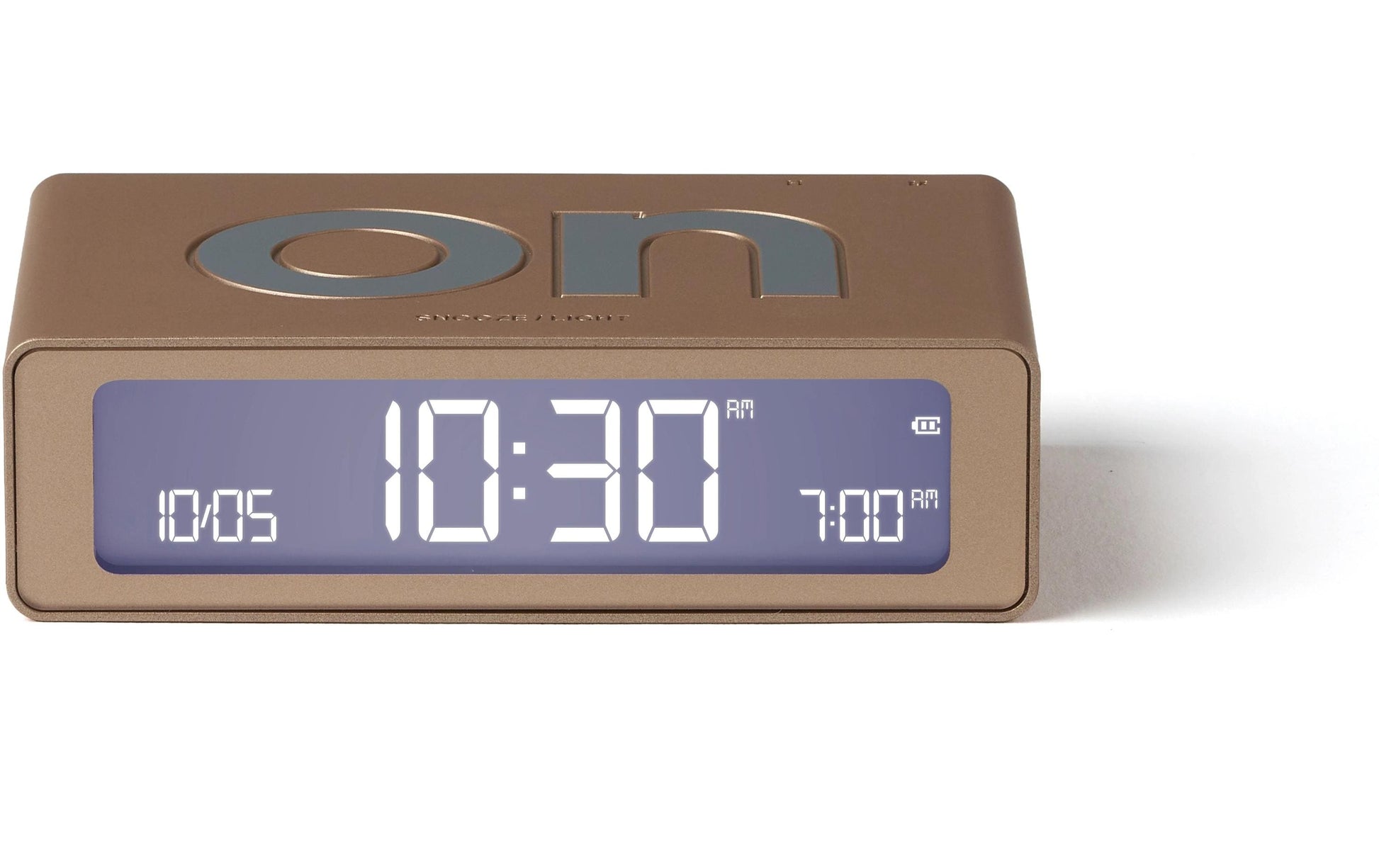 LEXON Flip Mini Digitalwecker – USB, 8 × 2,3 × 4,9 cm, Gold