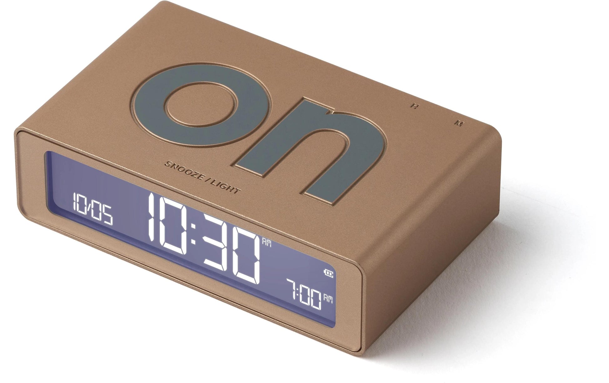 LEXON Flip Mini Digitalwecker – USB, 8 × 2,3 × 4,9 cm, Gold