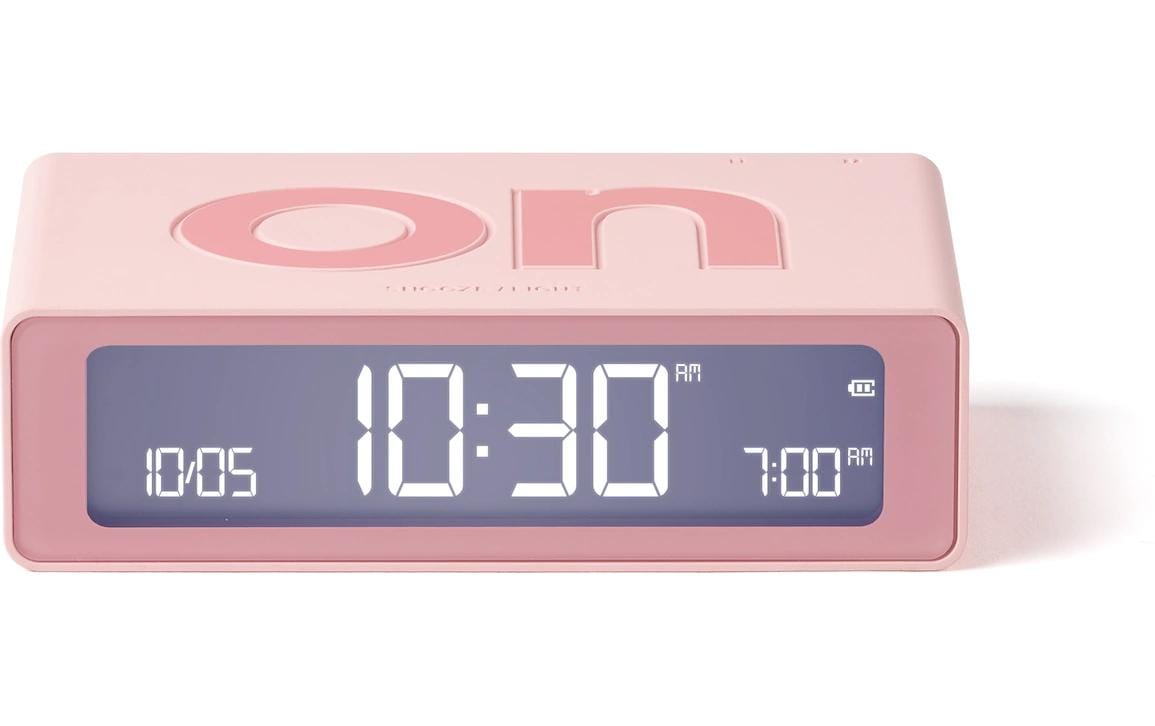 LEXON Flip Mini Digitalwecker – USB, 8 × 2,3 × 4,9 cm, rosa