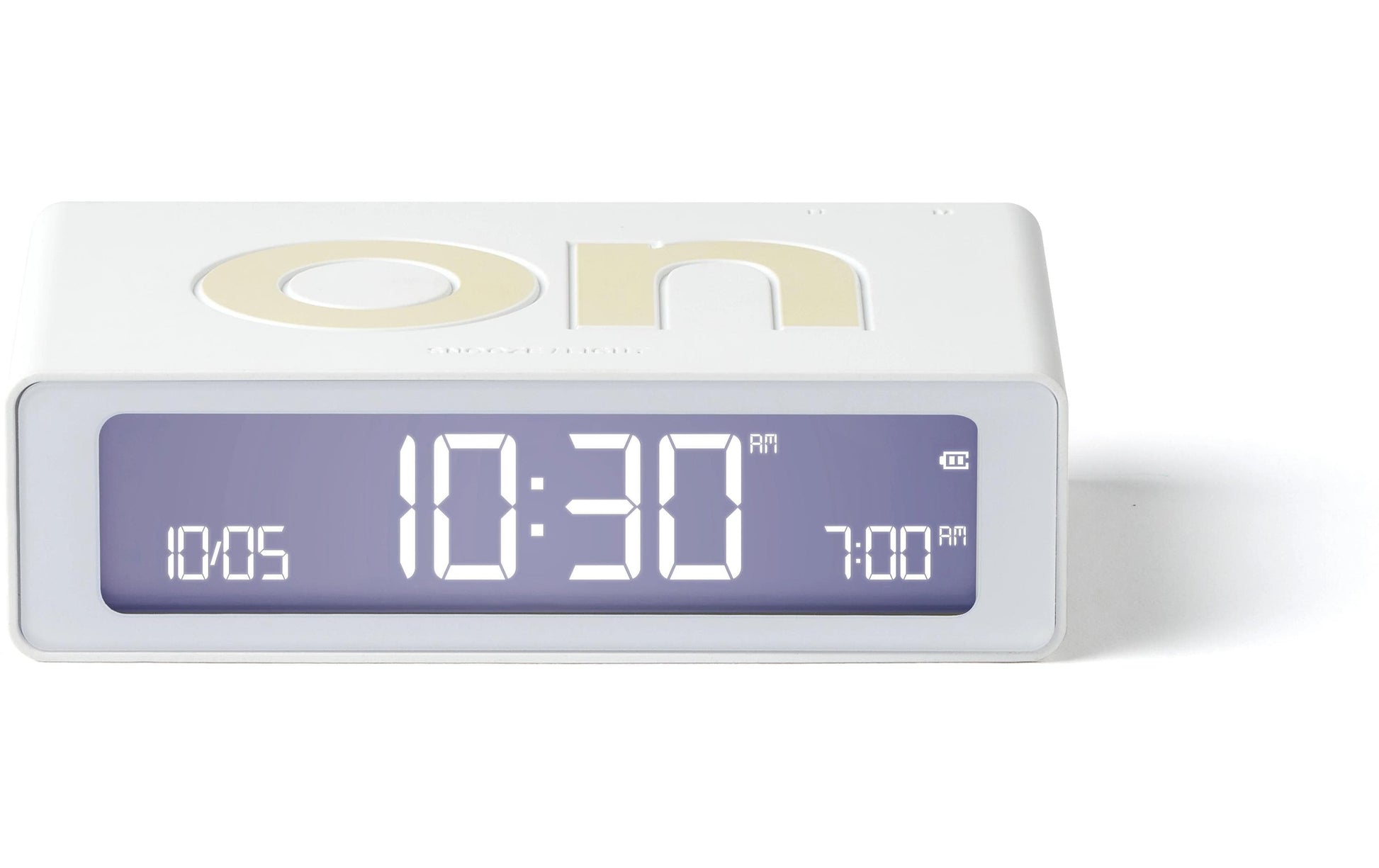 LEXON Flip Mini Digitalwecker – Snooze, USB, 8 × 2,3 × 4,9 cm, Weiss