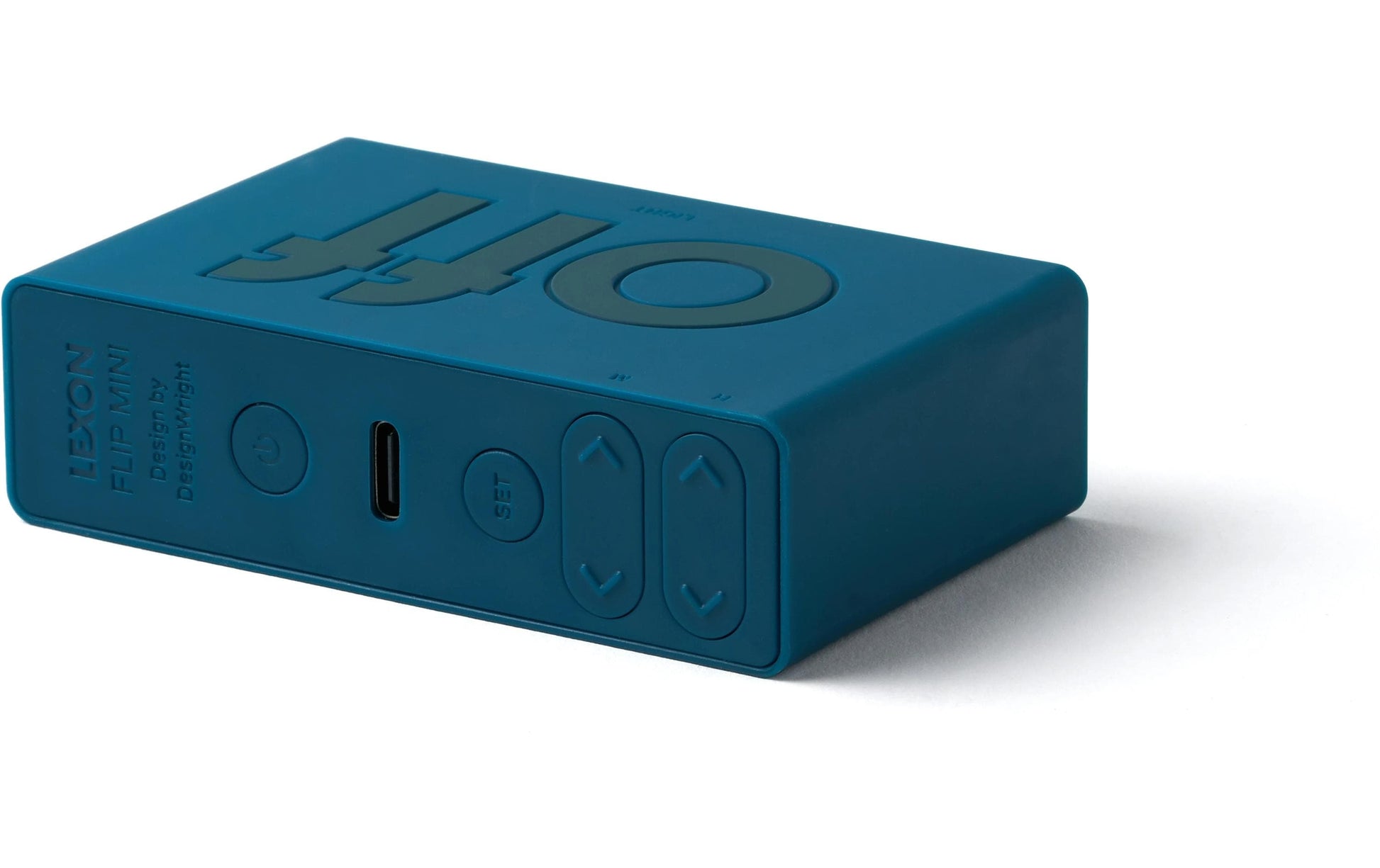 Lexon Flip Mini Wecker – digital – 8 × 2,3 × 4,9 cm, grün, Schlummerfunktion, Datum