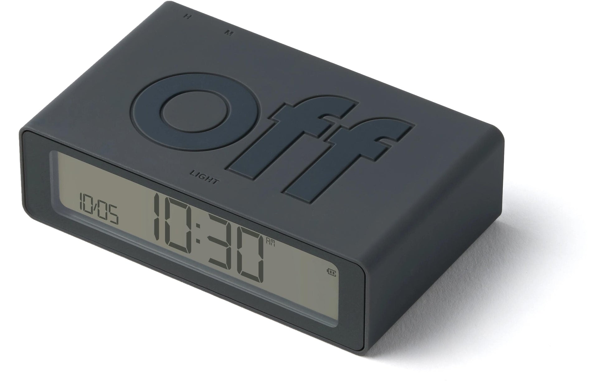 LEXON Wecker Flip Mini – digital – 8 × 2,3 × 4,9 cm, schwarz, Schlummerfunktion, Datum