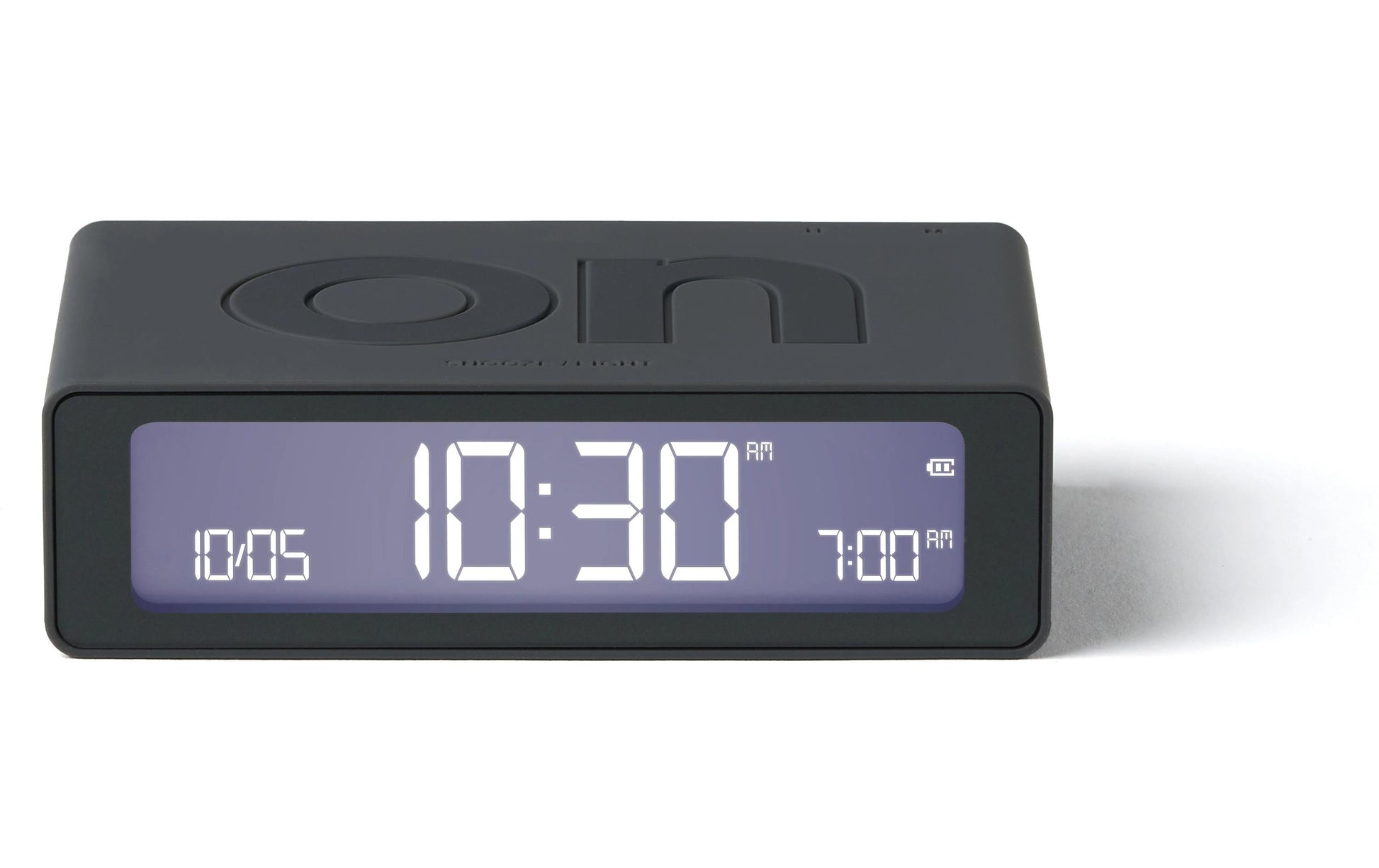 LEXON Wecker Flip Mini – digital – 8 × 2,3 × 4,9 cm, schwarz, Schlummerfunktion, Datum