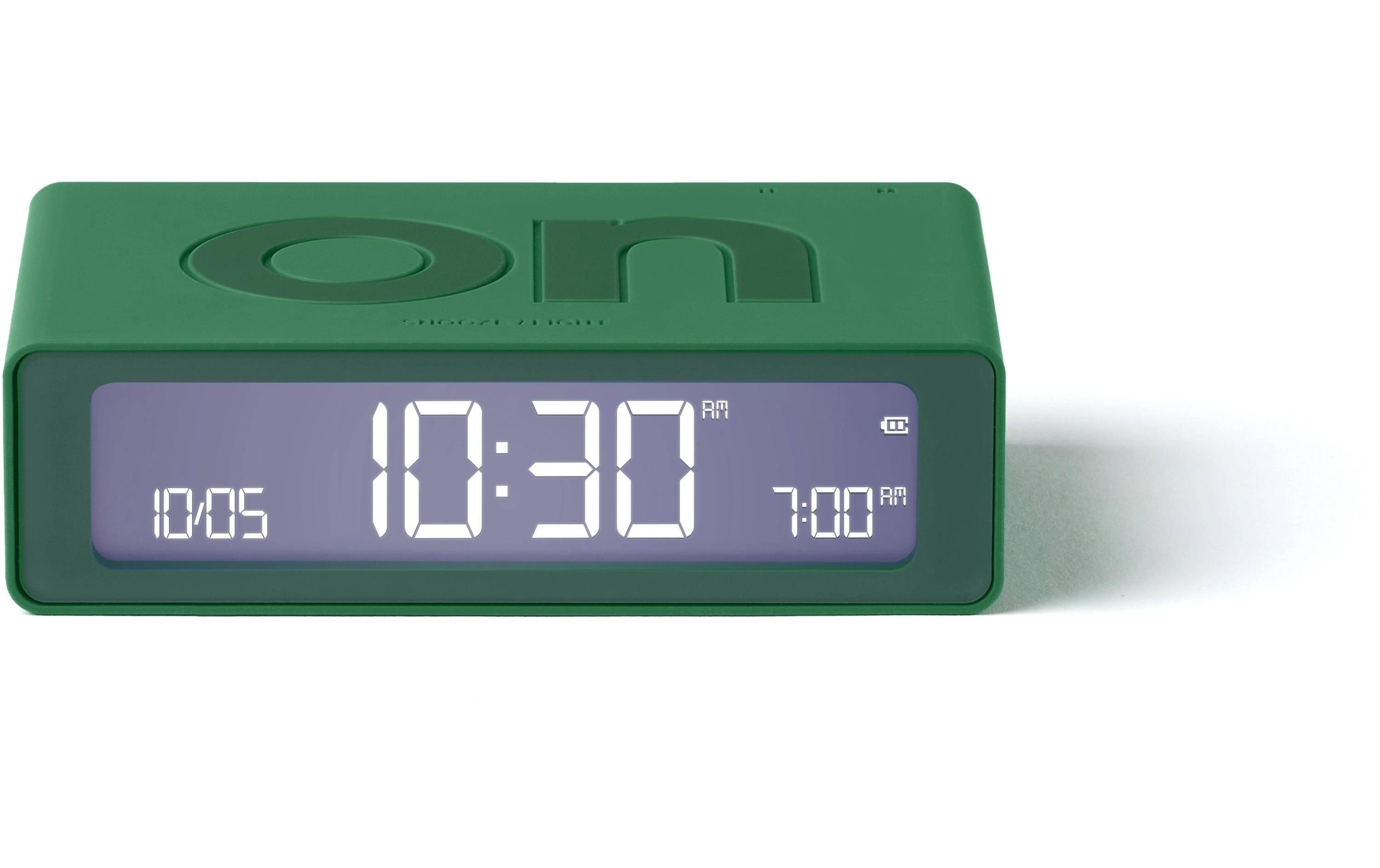 LEXON Digitalwecker Flip Mini – LCD, inkl. USB-C-Ladekabel, Grün