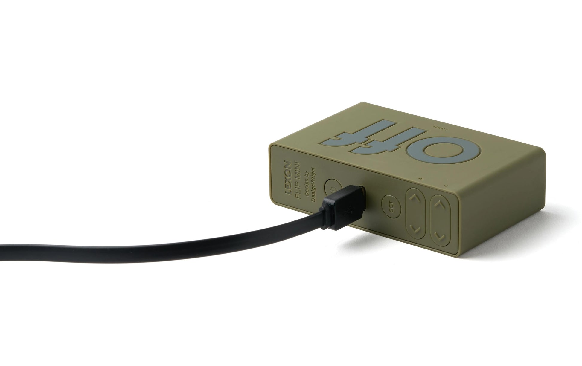 LEXON Digitalwecker – USB, 8 × 2,3 × 4,9 cm, braun