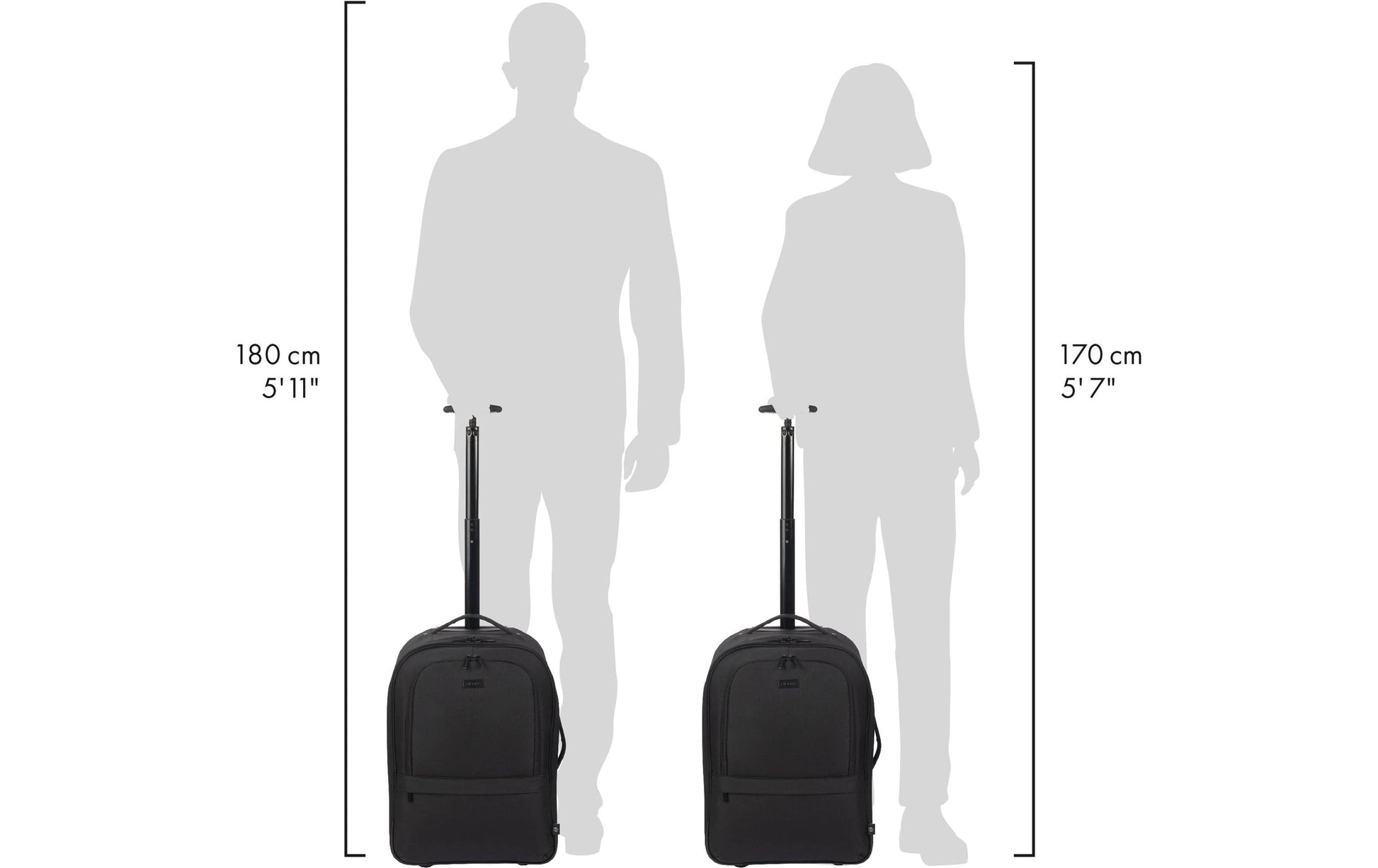 DICOTA Notebook-Rucksack bis 16" – mit Rollen, Teleskopgriff – Schwarz