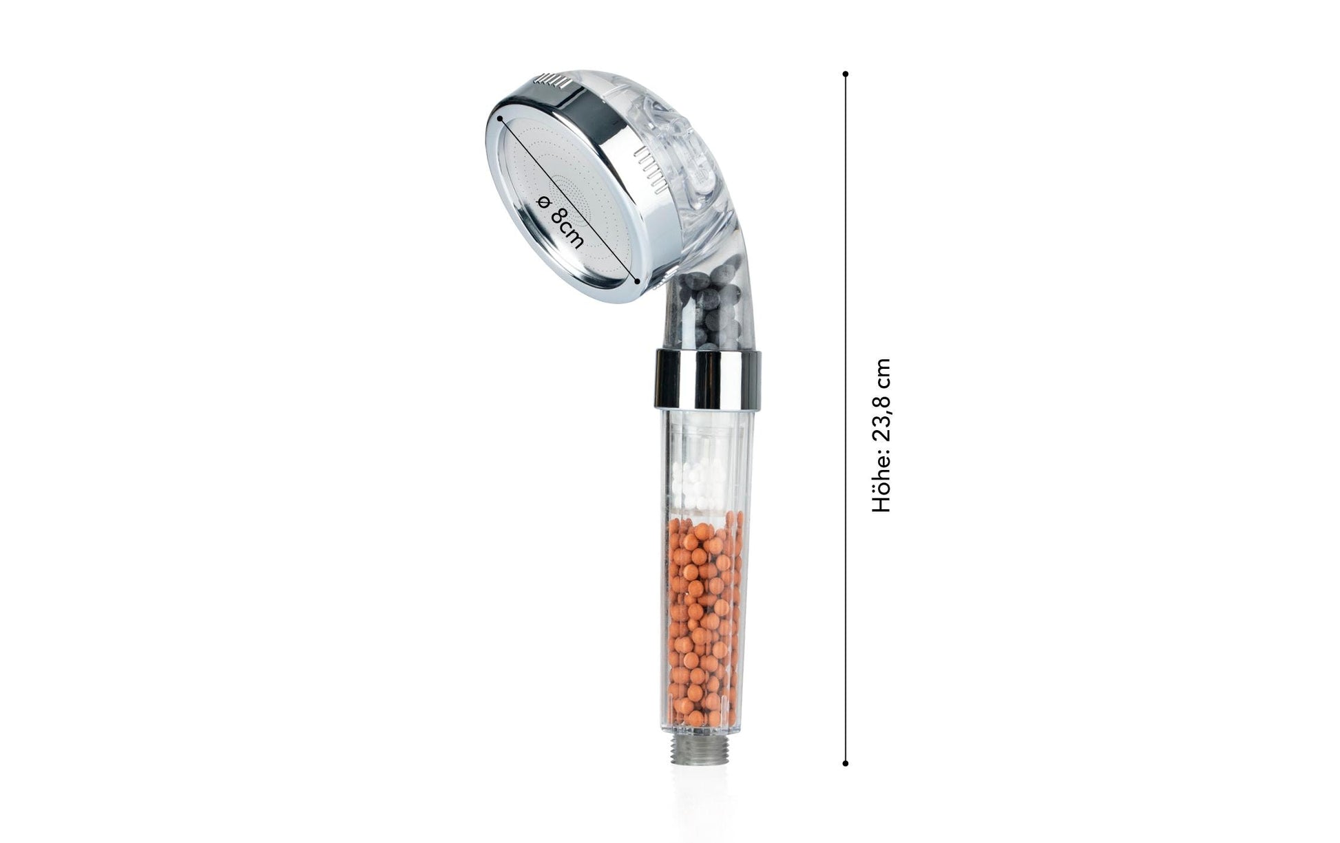 EASYmaxx Handbrause Spa 3in1 – 8×23.8×9 cm, ABS, Edelstahl, für Anschlüsse G1/2, Chrom