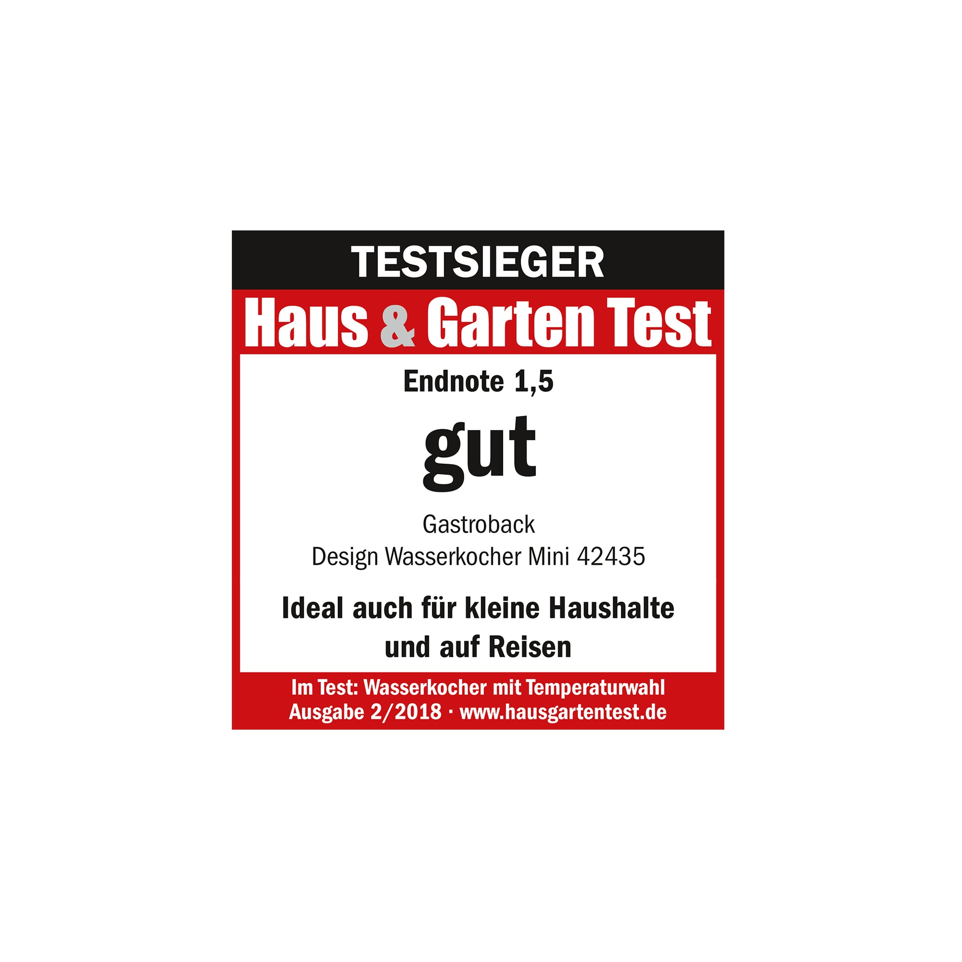 Gastroback Wasserkocher – 1 l, mit Temperaturwahl, Warmhaltefunktion, Edelstahl