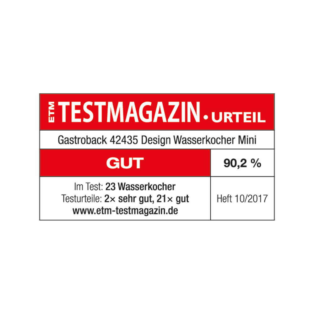 Gastroback Wasserkocher – 1 l, mit Temperaturwahl, Warmhaltefunktion, Edelstahl