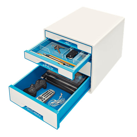 Leitz WOW Cube Aufbewahrungsbox – blau, weiss, Kunststoff (PS)
