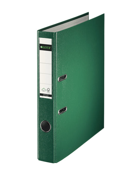 Leitz Ordner Swiss Edition – A4 hoch – 2-Ring Hebelmechanik, Rücken 52 mm – grün, mit Griffloch, FSC