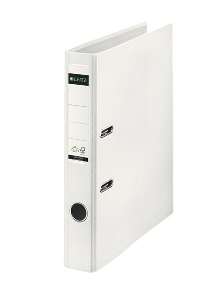 Leitz Ordner Swiss Edition – A4 hoch – 2-Ring Hebelmechanik – weiss, mit Niederhalter und Griffloch, FSC