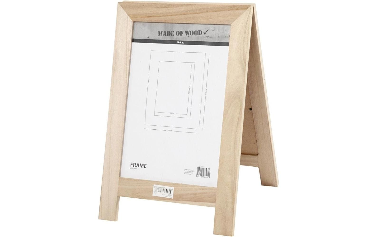 Creativ Company Tischprospekthalter 1 Fach A4 – Plexiglas/Holz, braun