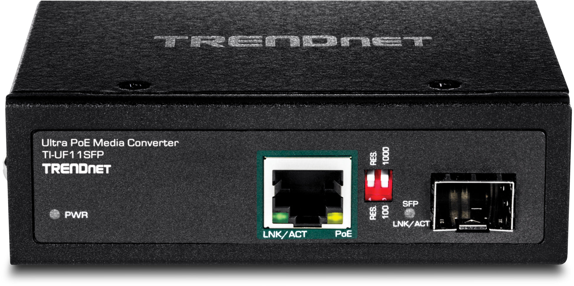 TRENDnet TI-UF11SFP Medienkonverter SFP zu RJ-45 – Gigabit, 60 W PoE – IP30 – für IP-Kameras/VoIP/APs