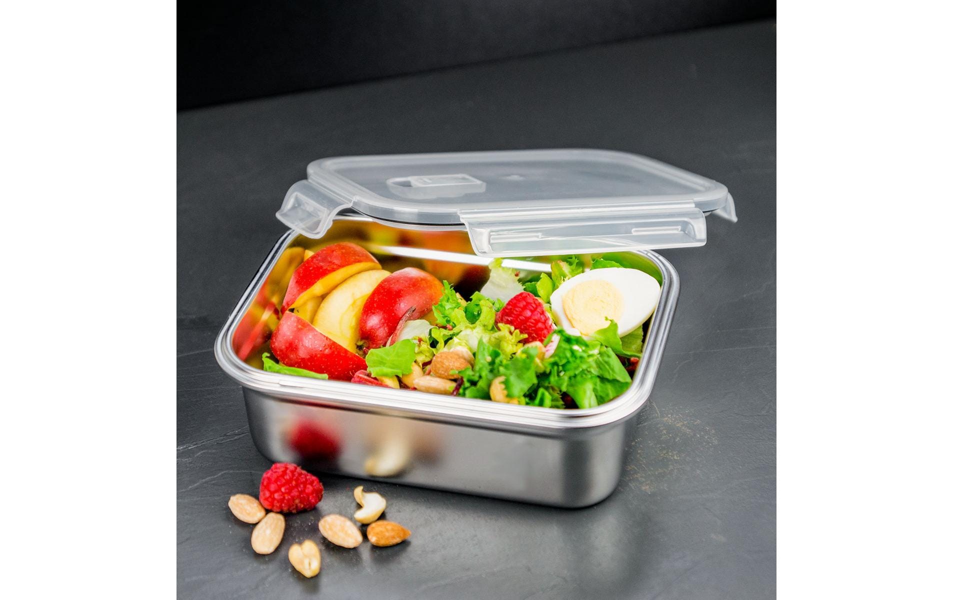 Lurch Lunchbox – 1,5 l, 19,5 × 14,5 × 6,5 cm, Edelstahl/Kunststoff, spülmaschinenfest, auslaufsicher
