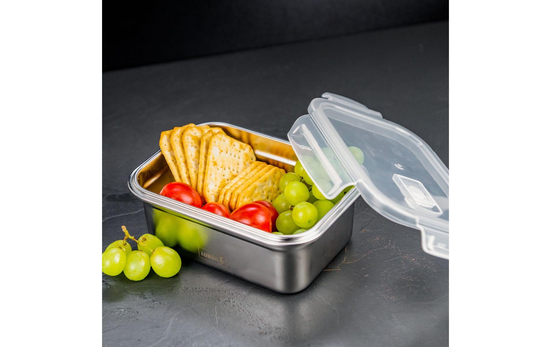 Lurch Lunchbox – 1,5 l, 19,5 × 14,5 × 6,5 cm, Edelstahl/Kunststoff, spülmaschinenfest, auslaufsicher