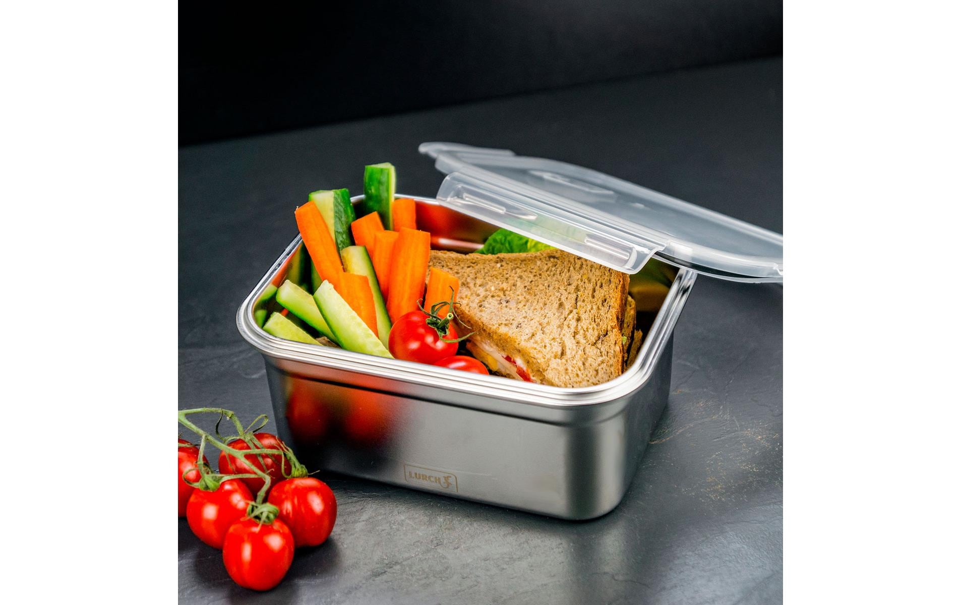 Lurch Lunchbox – 1,5 l, 19,5 × 14,5 × 6,5 cm, Edelstahl/Kunststoff, spülmaschinenfest, auslaufsicher