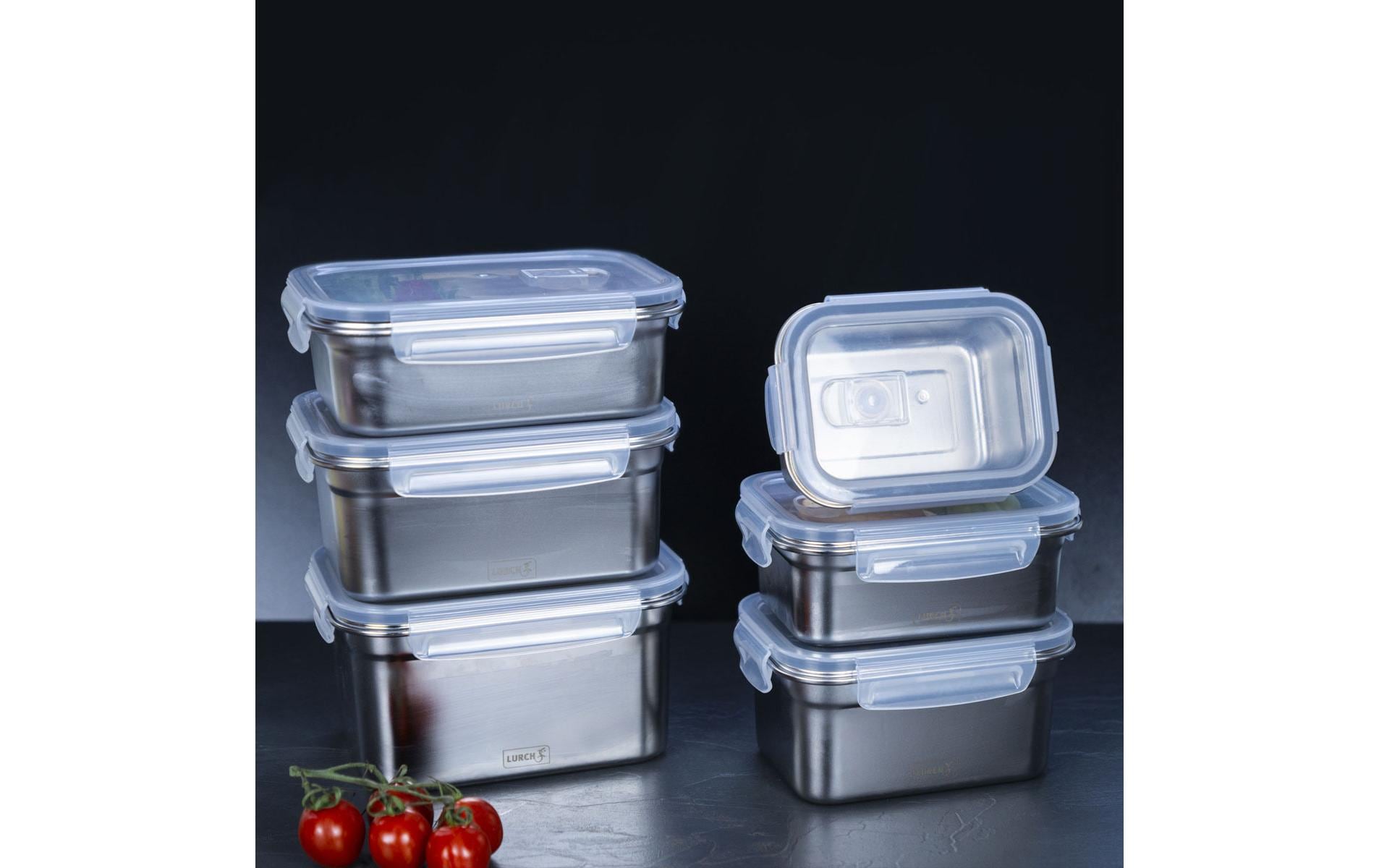 Lurch Lunchbox – 1,5 l, 19,5 × 14,5 × 6,5 cm, Edelstahl/Kunststoff, spülmaschinenfest, auslaufsicher