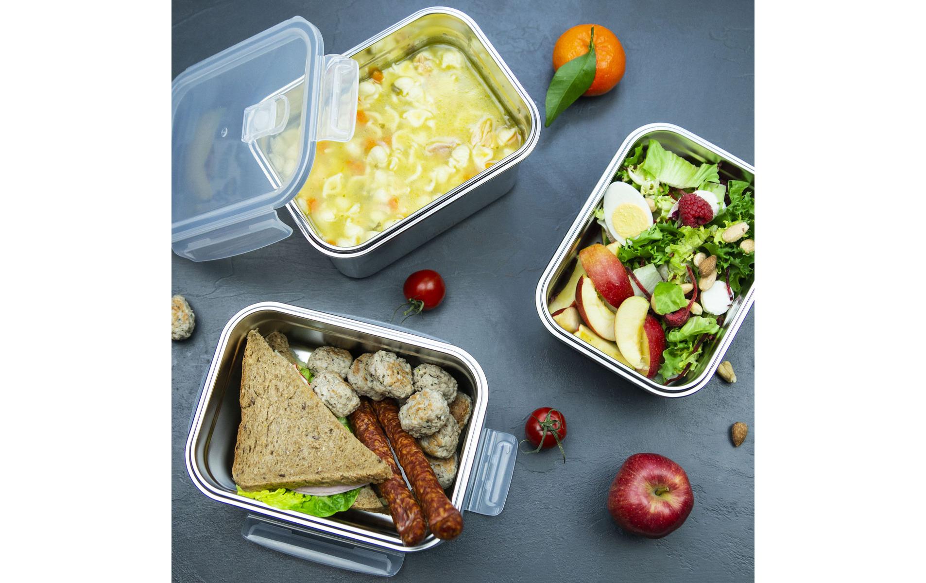 Lurch Lunchbox – 1,5 l, 19,5 × 14,5 × 6,5 cm, Edelstahl/Kunststoff, spülmaschinenfest, auslaufsicher