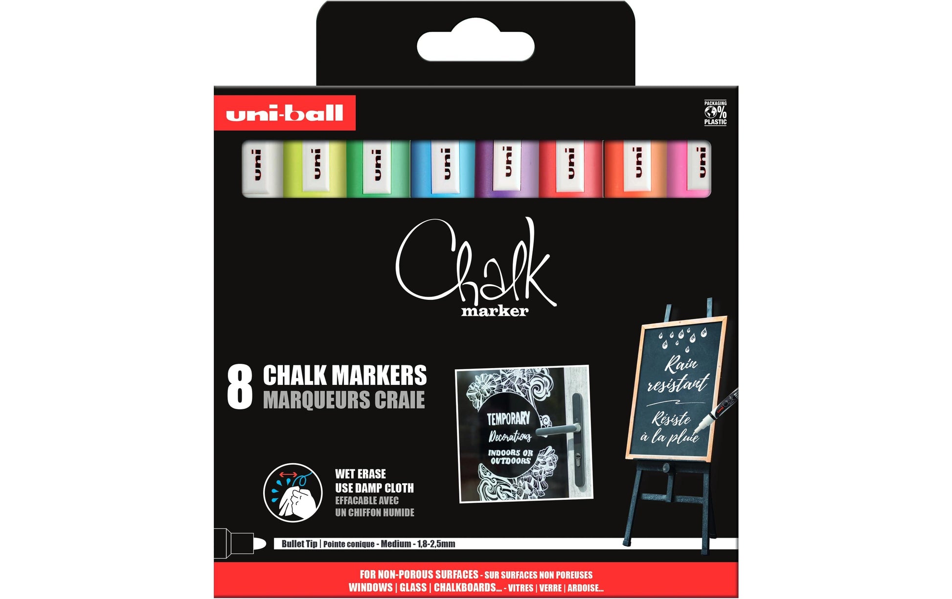 Uni-Ball Uni PWE-5.M Kreidemarker – Rund 2 mm – Mehrfarbig