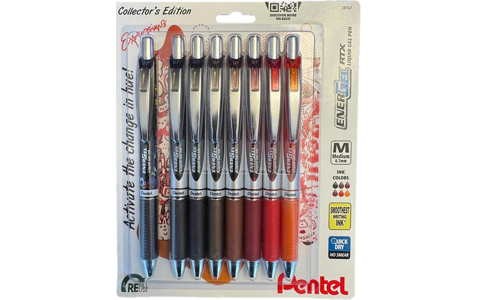 Pentel EnerGel X Gelschreiber 8er Set – 8 Farben, 0,7 mm, schnelltrocknend, nachfüllbar