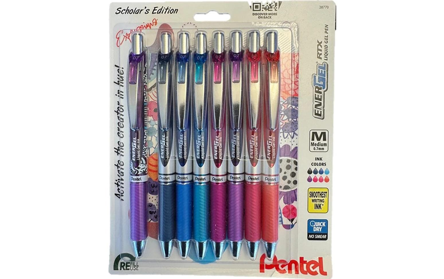 Pentel EnerGel X Gelschreiber 8er Set – 8 Farben, 0,7 mm, schnelltrocknend, nachfüllbar