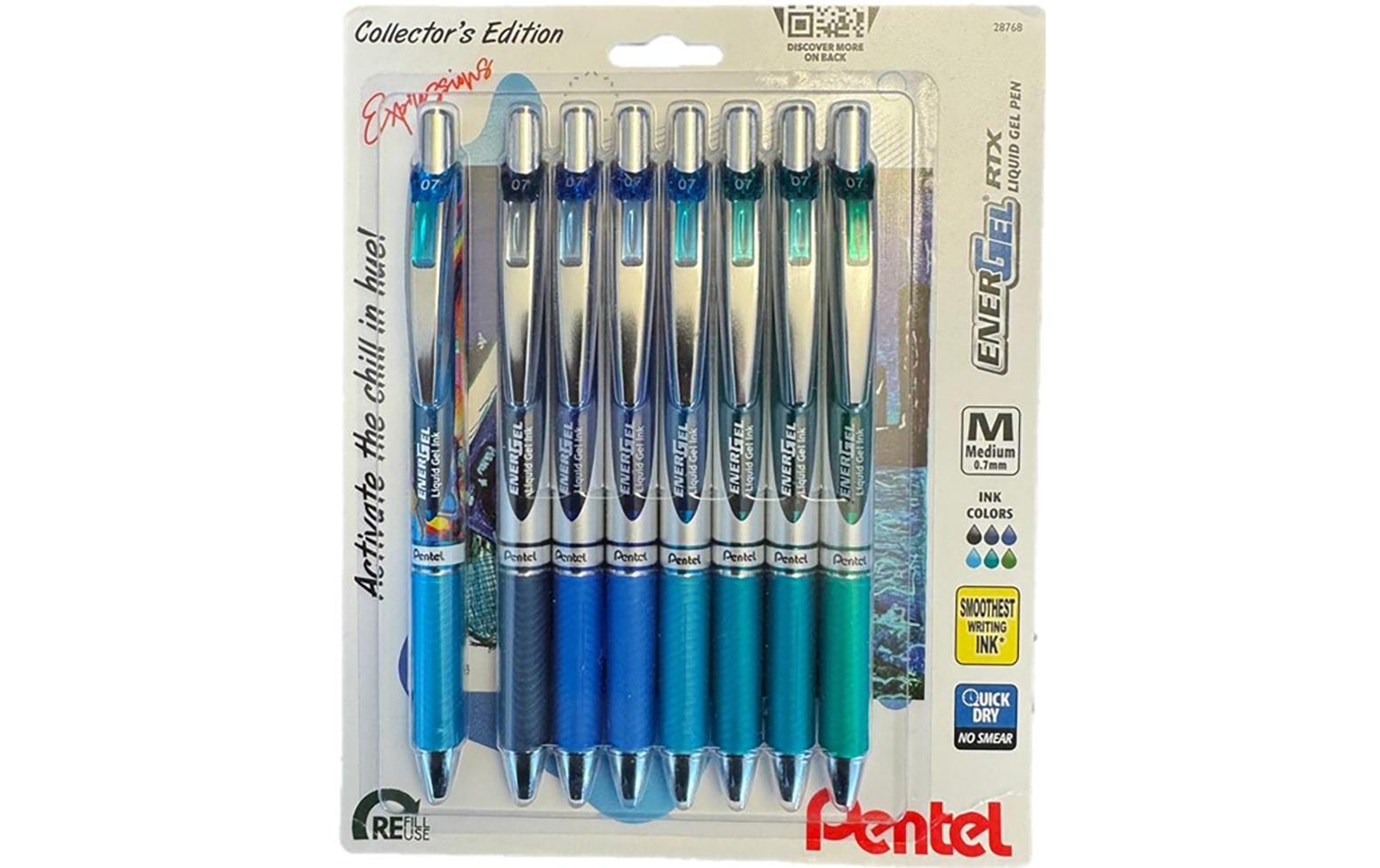 Pentel EnerGel Xm Gelschreiber 8er Set – 8 Farben, 0,7 mm, schnelltrocknend, nachfüllbar