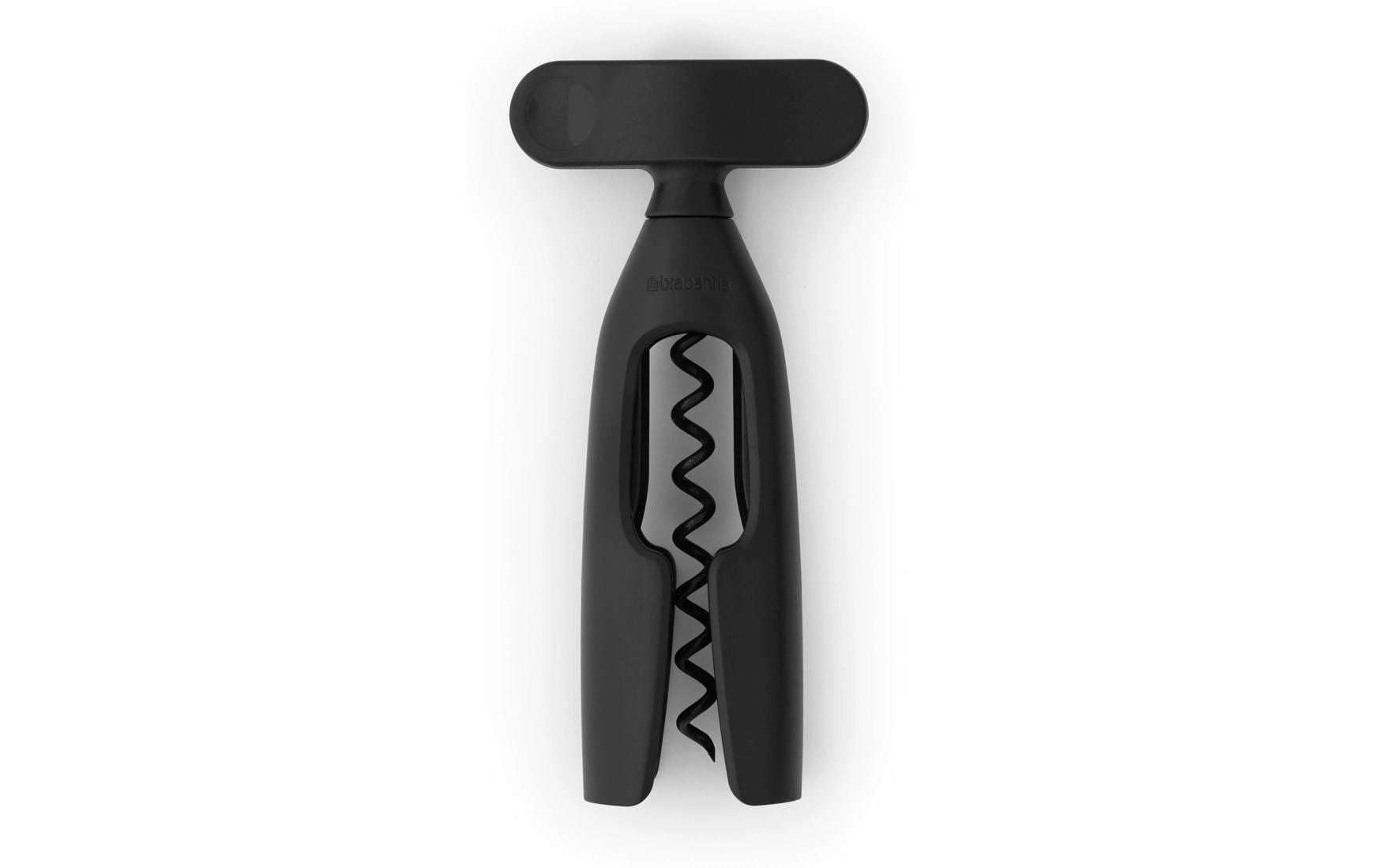 Brabantia Korkenzieher Tasty+ – 8 × 3,4 × 16 cm, Kunststoff, Schwarz, selbstziehend